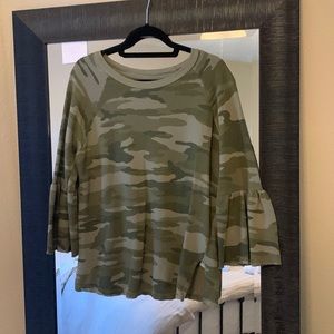CURRENT/ELLIOTT camouflage 3/4 sleeve shirt